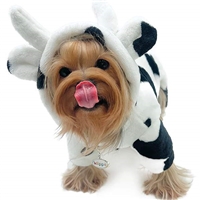 Plush Moo Cow Hooded Dog Pajamas