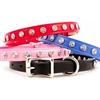 Crystal Bling Cat Collars | Leather