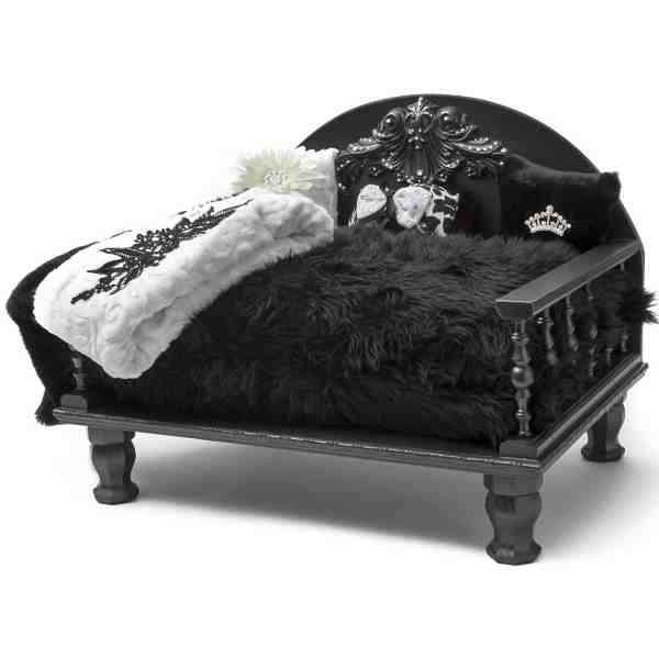 Black Shag Luxury Dog DayBed Pet Bed