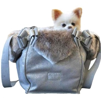Glitzerati Luxury Dog Carrier with Fur Trim