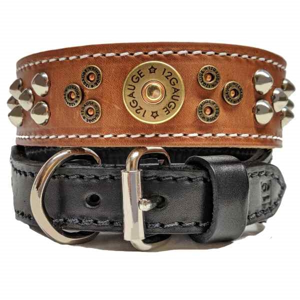 Leather bullet hot sale dog collar