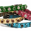 Crystal Kitty Leather Breakaway Cat Collars with Bell