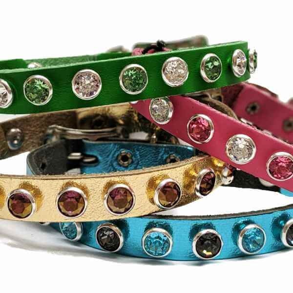 Leather studded cat clearance collar