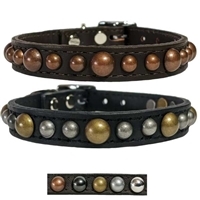 Leather Dog Collars with Dome Studs