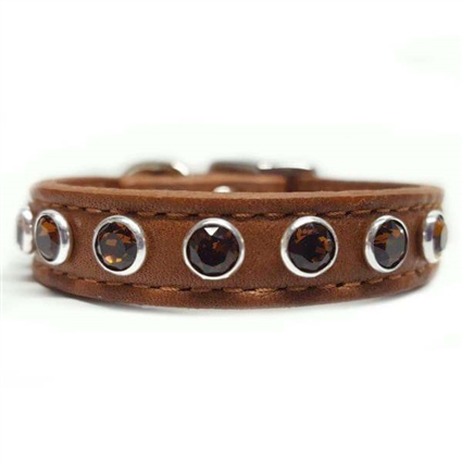 Topaz Leather Small Dog Collar