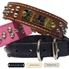 Personalized Leather Dog Collar with Studs - Tapered
