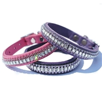 Fancy Diamonds Designer Pet Collars - Pink or Purple