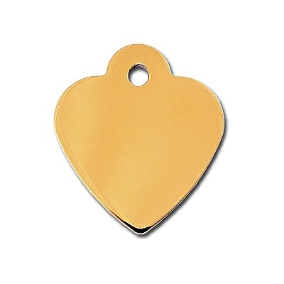 Dog Cat ID Tags | Gold Small Heart  | Personalized, Engraved
