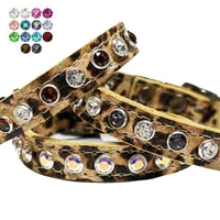 Leopard Print Leather Small Dog Collars | Cat Collars