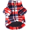 Sherpa Fleece Dog Pullover | Red and Navy Plaid