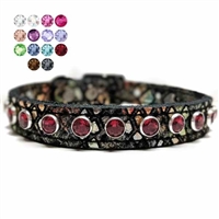 Diamond Dragon Bling Leather Collars for small dogs and cats