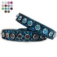 Turquoise Dragon Leather Small Dog Collars | Cat Collars