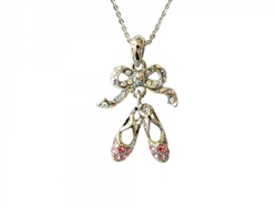 Ballet Slippers Rhinestone Necklace - You Go Girl! Dancewear