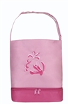 Sassi Designs BAL-05Pink Ballet Tote(Pink) With Bottom Shoe Compartment-Embroidered Shoes & Ribbons