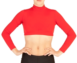 Baltogs Custom Made Adult Lycra Long Sleeve Mock Neck Crop Top with Back Zipper