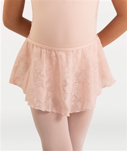 Body Wrappers Girls Flower Mesh Tapered Skirt