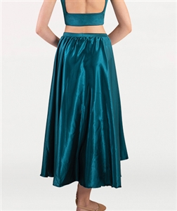 Body Wrappers Tween Long Cross-Over Front Satin Skirt