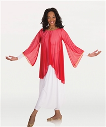 Body Wrappers Chiffon Flowing Draped Bell Angel Sleeve Tunic