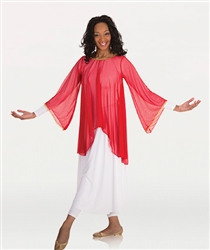Body Wrappers Plus Size Chiffon Flowing Draped Bell Angel Sleeve Tunic