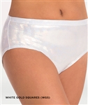 Body Wrappers Adult and Child White Gold Squares Trendy Dance Brief