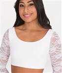 Body Wrappers Lace long Sleeve Scoop Neck Bra Top for girls and adults - You Go Girl Dancewear
