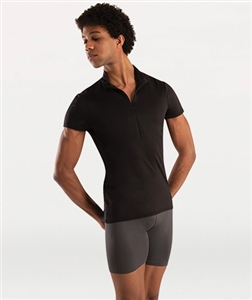 Body Wrappers Mens Zip Front Short Muscle Sleeve Pullover