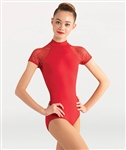 Body Wrappers Open Mesh Short Sleeve Leotard