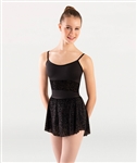 Body Wrappers Paisley Floral Burn-Out Flocked Velvet Waist Insert Camisole Leotard