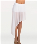 Body Wrappers Tween Side-Dip Asymmetrical Chiffon Skirt