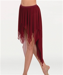 Body Wrappers Women's Drapey Hi-Lo Chiffon Skirt in Sizes XS/S, M/L, XL/2X