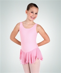 Body Wrappers Child Cotton Tank Leotard with Attached Skirt