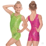 Eurotard Child Metallic Splatter Gymnastics Biketard - You Go Girl Dancewear!
