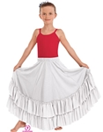 Eurotard Child Solid Double Ruffle Flamenco Skirt - You Go Girl Dancewear