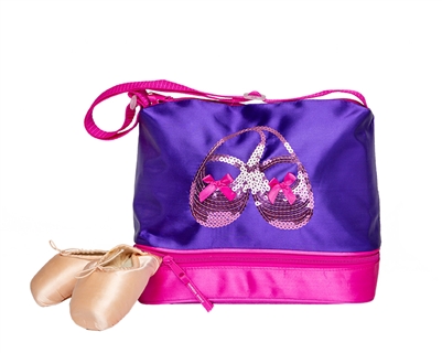 Horizon Dance Satin & Sequins Gear Tote â€“ Purple - You Go Girl Dancewear