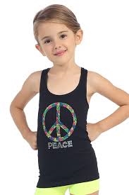 Idea Kids Multi-Colored Peace Stud Racerback Tank