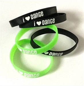 a157 Silicone I Love Dance Bracelet  - You Go Girl Dancewear