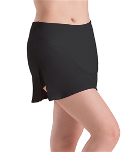 Motionwear Womens Plus Size Side Slit Skirted Dance Shorts