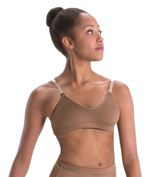 Motionwear Plus Size Removable-Cup Convertible Dance Bra, Nude, 1X, 2X, 3X