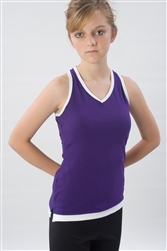 Pizzazz Youth Layered Look Top with Crisscross Back - 8700 - You Go Girl Dancewear