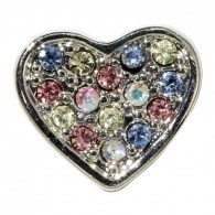 Rhinestone Multi Pastel Colored Heart - You Go Girl Dancewear