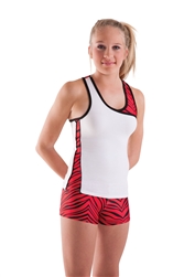 Pizzazz Adult Tri-Color Zebra Glitter Top with X-back - Style 5800ZG - You Go Girl Dancewear