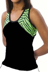 Pizzazz Child Tri-Color Zebra Glitter Top with X-back - Style 7700ZG - You Go Girl Dancewear