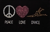 Heat Transfer Peace, Love, Dance - You Go Girl Dancewear