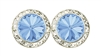 Light Sapphire Rhinestone Solitaire in circle of Rhinestones - Performance Earrings - You Go Girl Dancewear