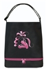 Sassi Designs BAL-05Black Ballet Tote (Black) With Bottom Shoe Compartment-Embroidered Shoes & Ribbons