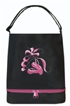 Sassi Designs BAL-05Black Ballet Tote (Black) With Bottom Shoe Compartment-Embroidered Shoes & Ribbons