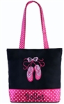 Sassi Designs BAL-11 Sweet Delight small tote with embroidered "Ballet" and applique design