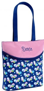 Sassi Designs BFL-01 Butterfly small tote with screen printed design and embroidered "Dance"