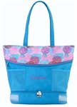 Sassi Designs BLM-01 Blooms Medium Tote with screen print design, embroidered "Dance" and multiple pockets