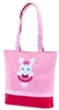 Sassi Designs BNY-01 Ballerina Bunny small tote with grosgrain ribbon trim and embroidered applique